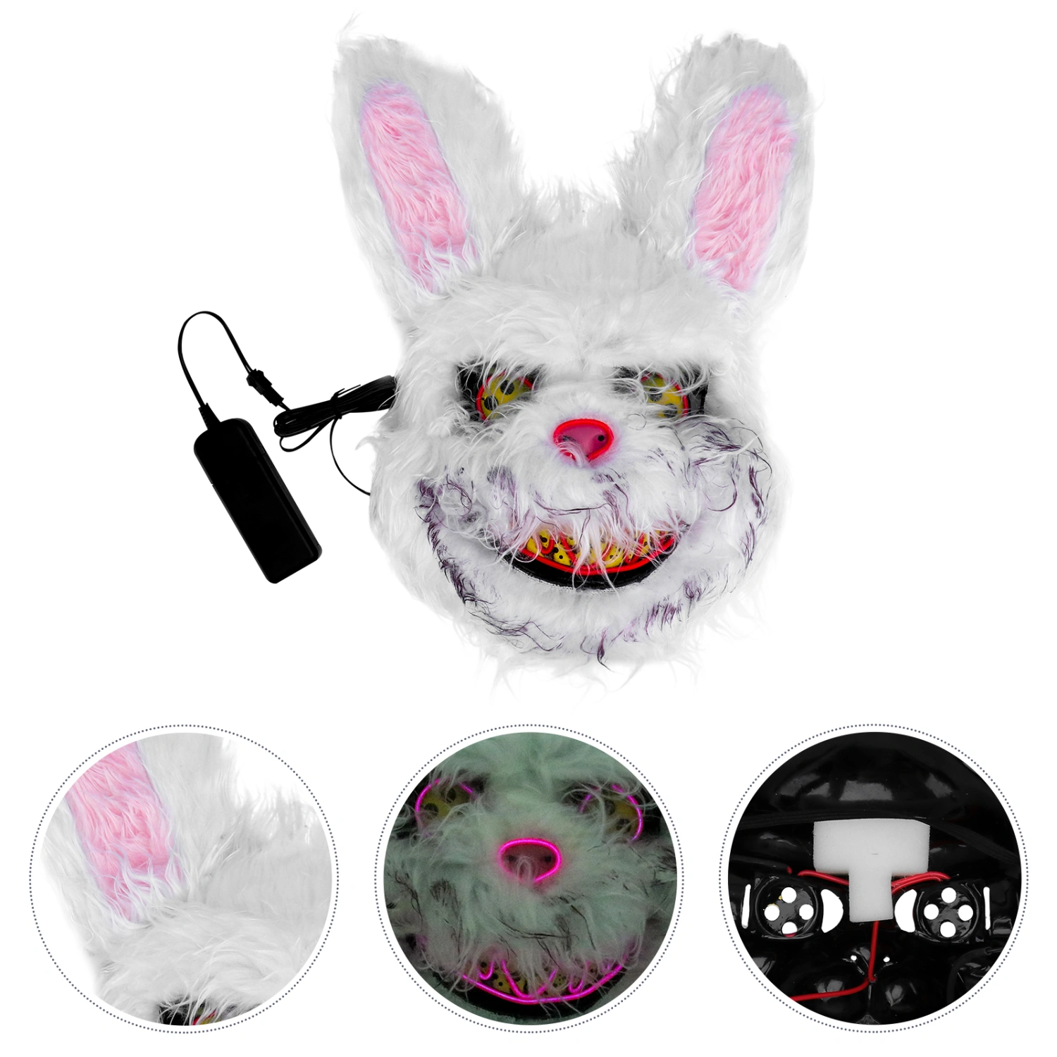 1Pc Halloween Party Face Cover Horror Rabbit Mask Face Adornment (Colorful)