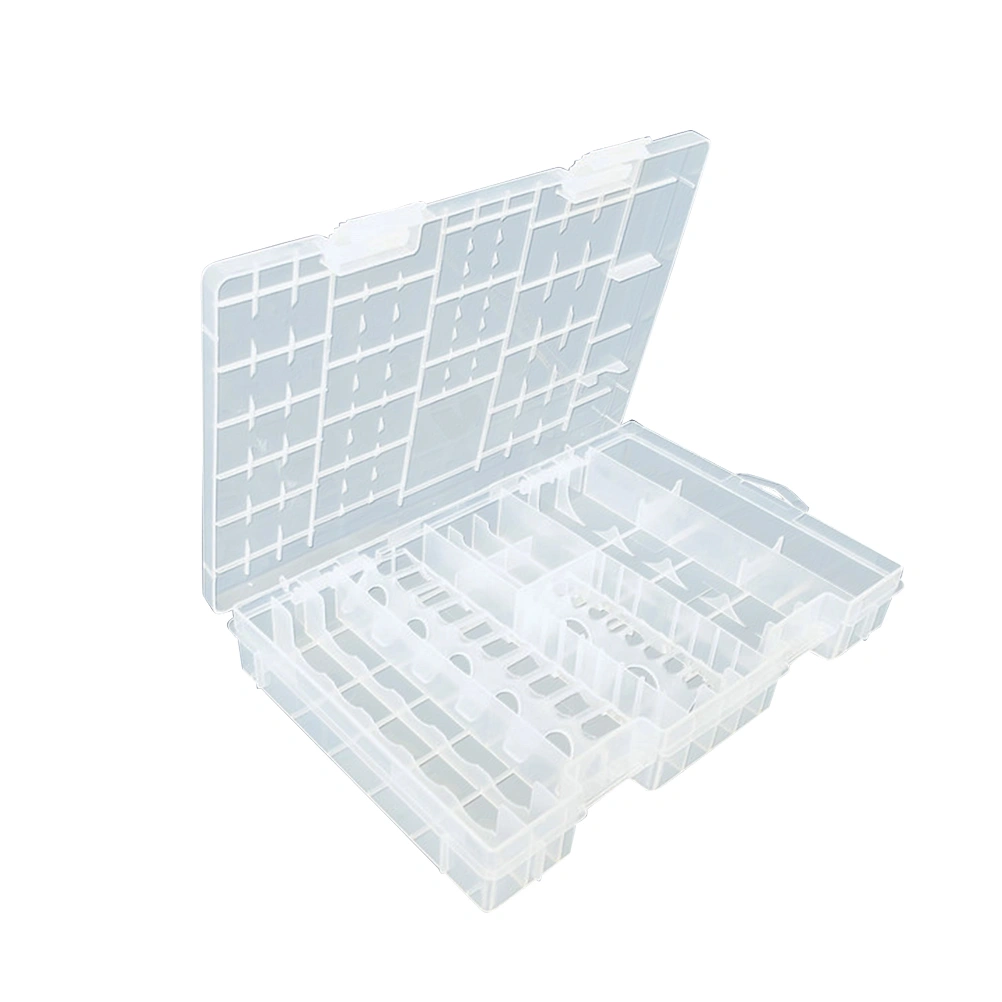 Multifunctional Clear Portable Hard Plastic Battery Storage Case Battery Holder Battery Storage Box for 8 x Batteries - Large Size

