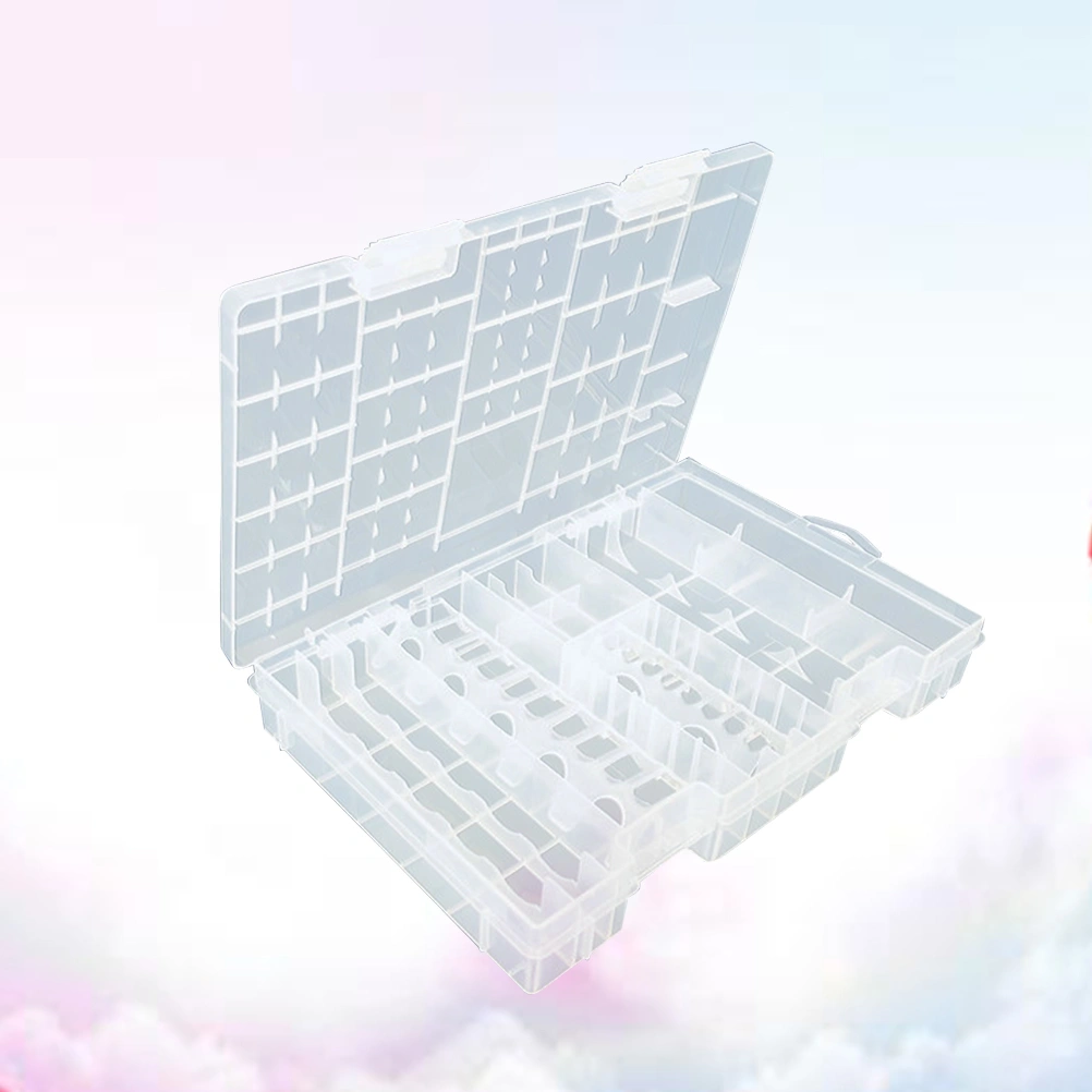 Multifunctional Clear Portable Hard Plastic Battery Storage Case Battery Holder Battery Storage Box for 8 x Batteries - Large Size

