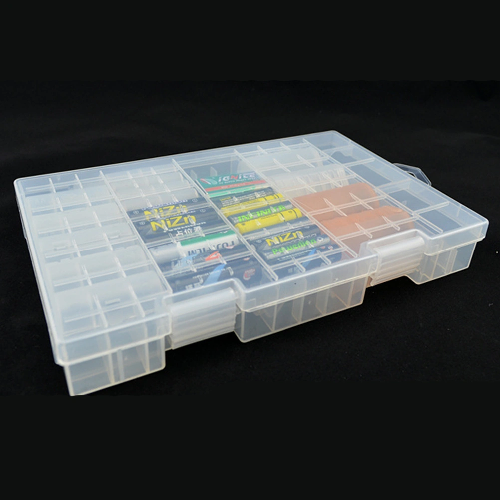 Multifunctional Clear Portable Hard Plastic Battery Storage Case Battery Holder Battery Storage Box for 8 x Batteries - Large Size

