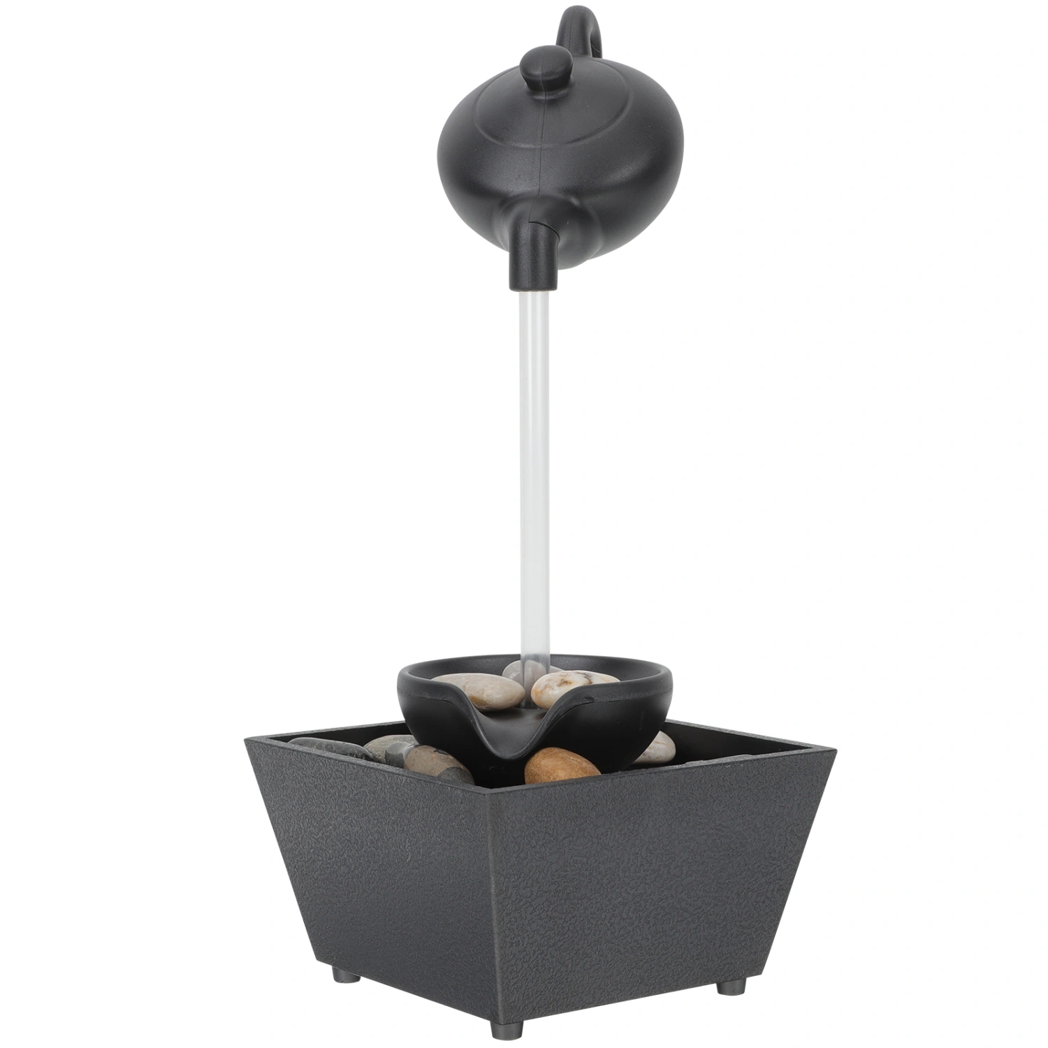 1 Set Suspended Teapot Running Water Ornament Waterfall Desktop Fountain Decor No Battery