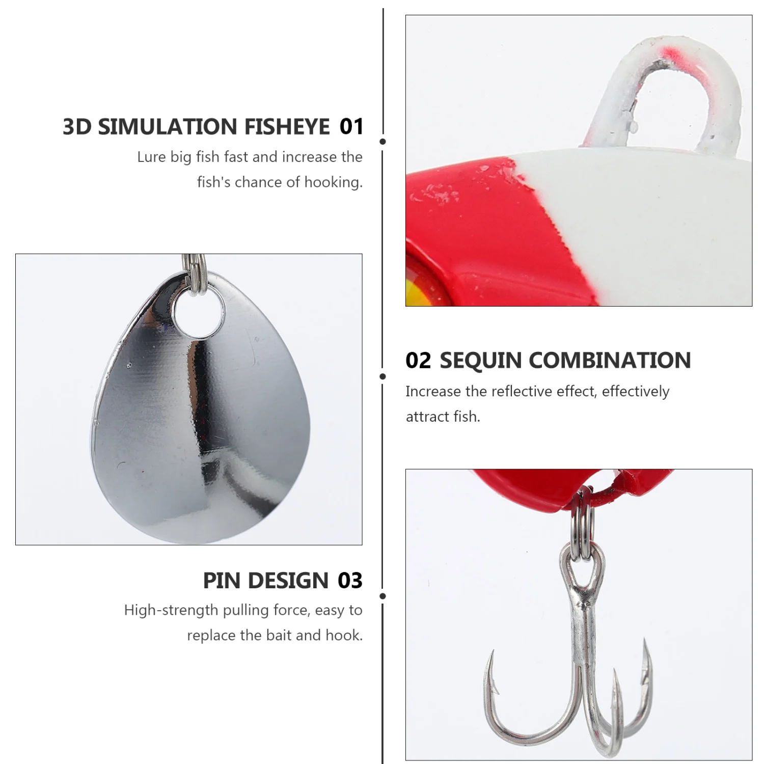 3pcs Durable Simulation Bait Fishing Lure Fishing Bait Fishing Accessories
