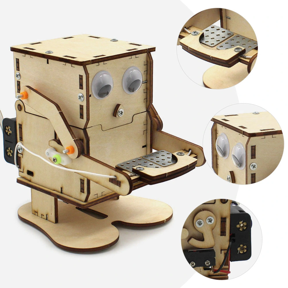 1 Set Robot Eating Coins Piggy Bank DIY Science Toy Educational Scientific Experiment Kit