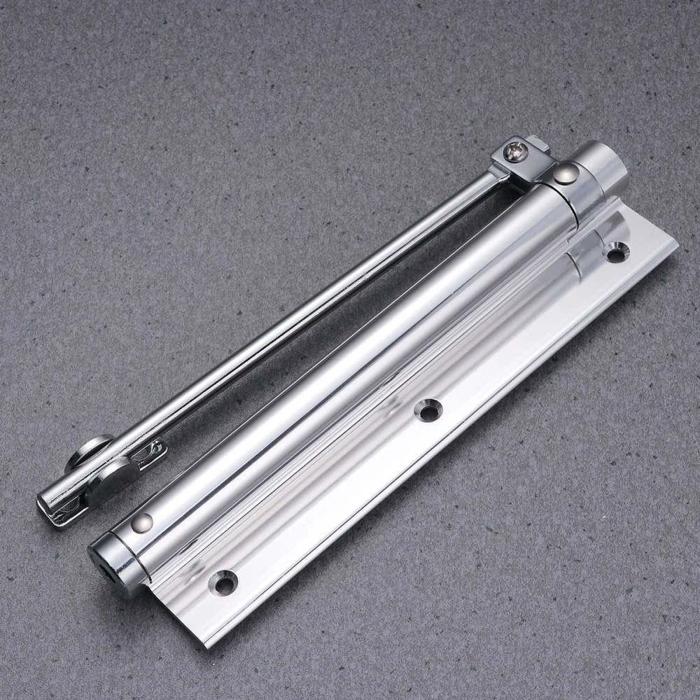 1Pc 35KG Automatic Door Closer Home Use Concealed Door Spring Hinge Buffer Free Punching Automatic Door Closer Device (Bright Silver)