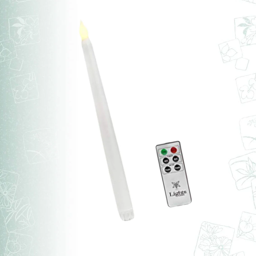 1pc Simulation LED Candle Light Long Pole Electronic Candle Lamp Wedding Birthday Party Flameless Night Light with Remote Control(without Battery)