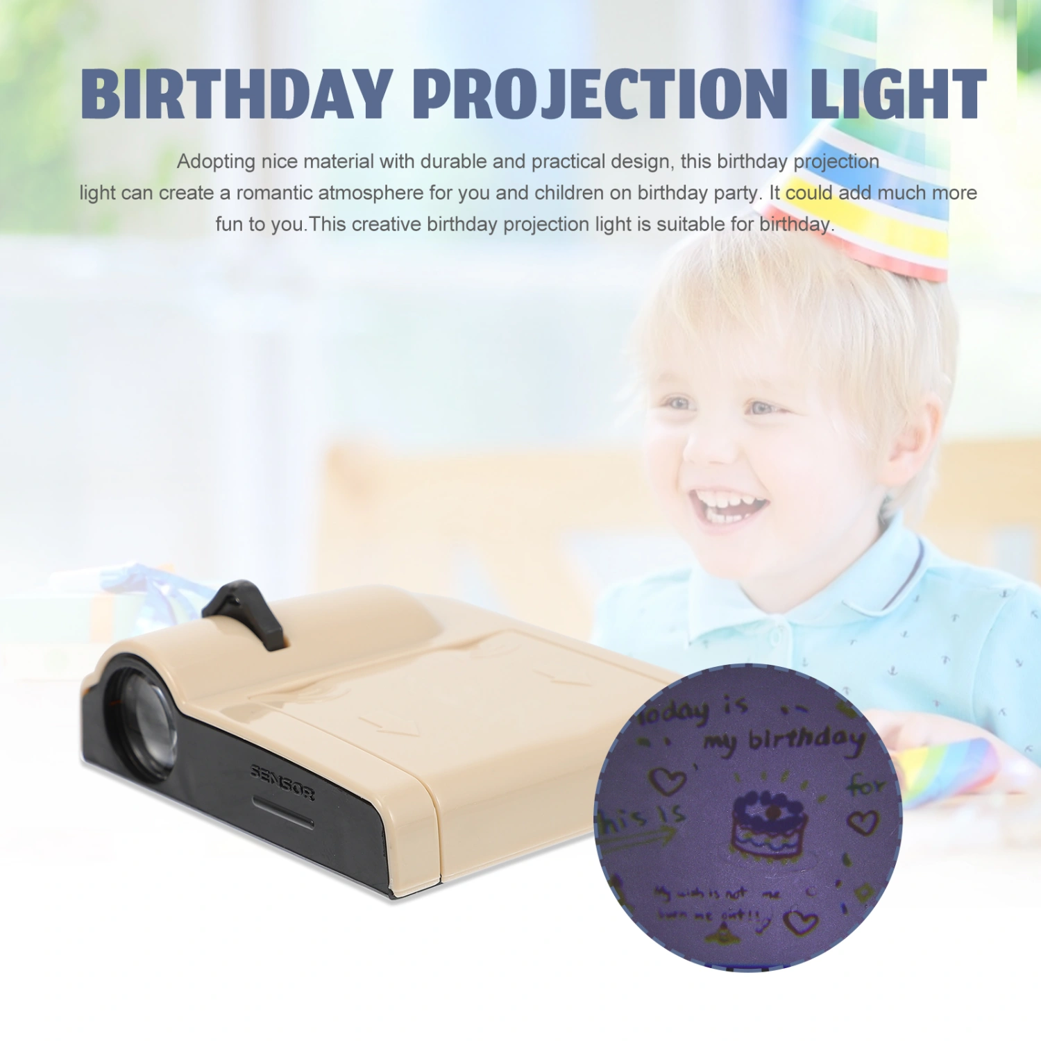 Colorful Birthday Projector Nightlight Children Birthday Photo Photography Prop