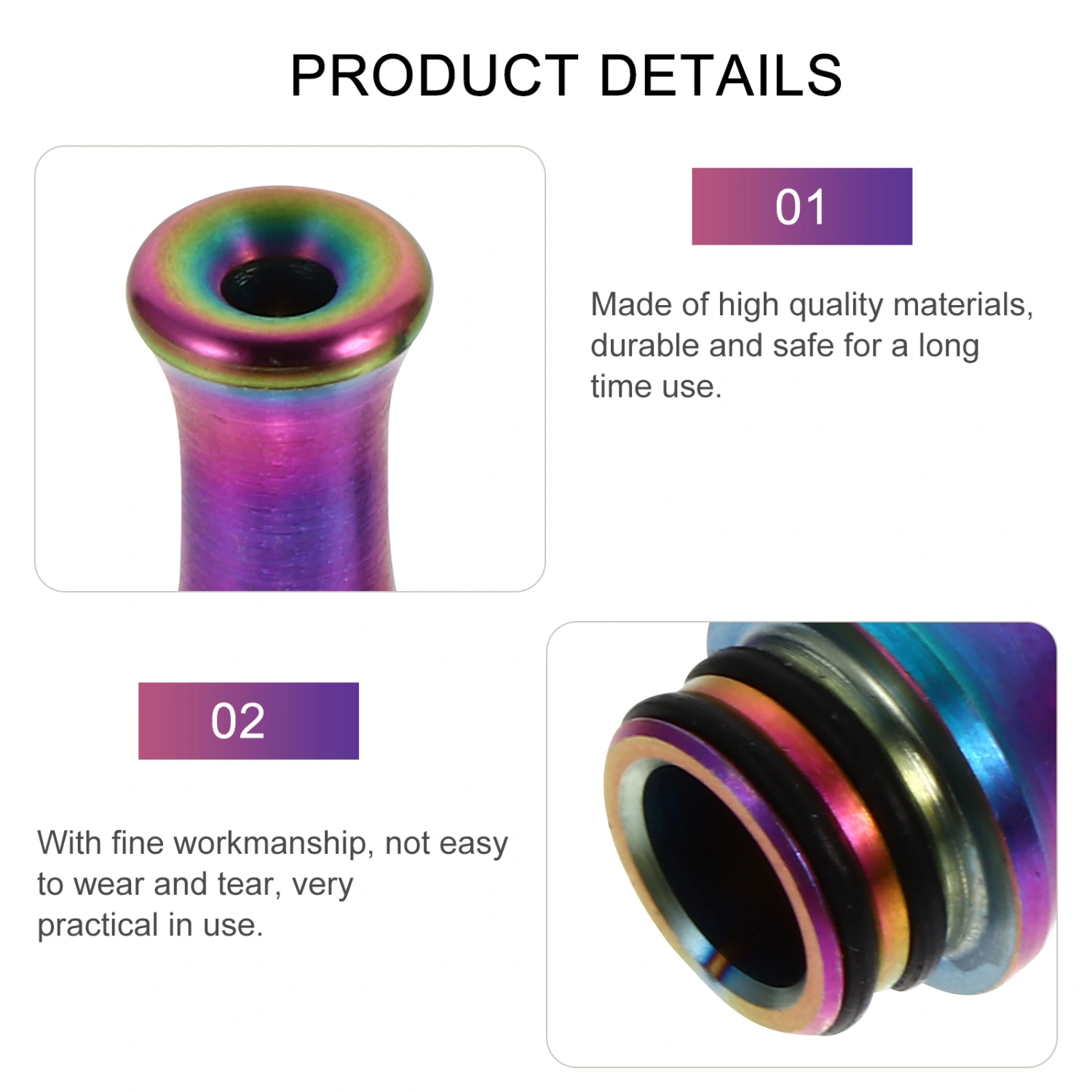 2 Pcs Stainless Steel Drip Tip Vape Mouthpiece Atomizer Tank Vaporizer Nozzles