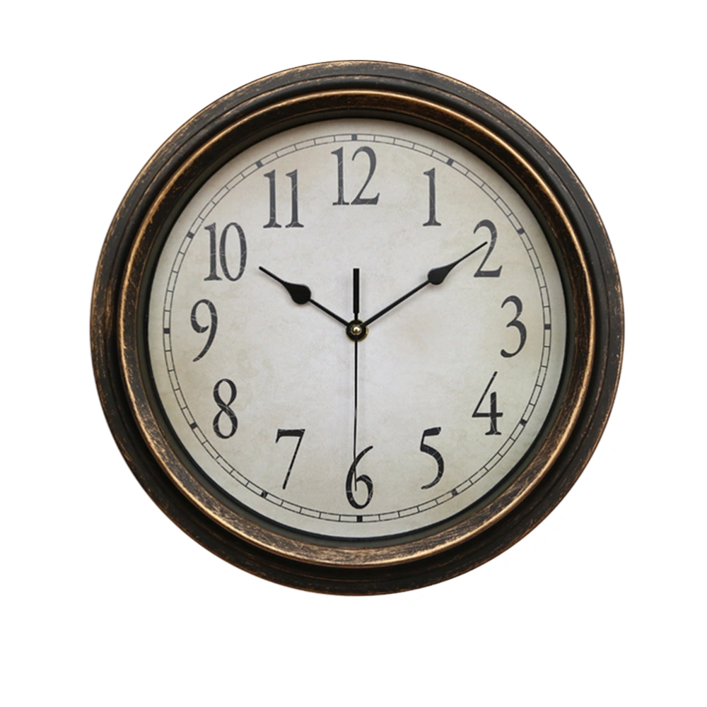 1pc Retro Wall Hanging Clock 12.5 Inch Silent Clock Living Room Clock for Household Decoration(A Style, without Battery)