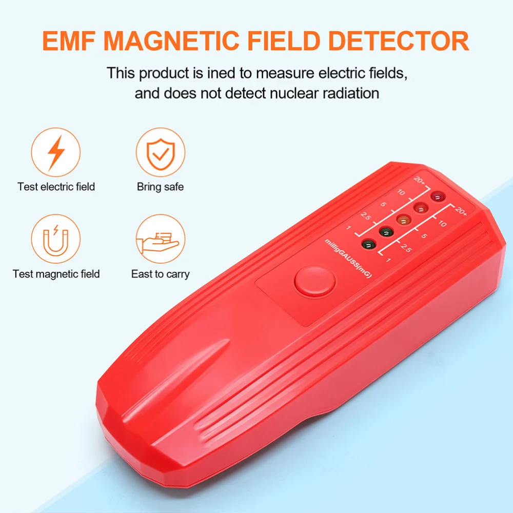 Radiation Detector Electromagnetic Radiation Detector 5-led Gauss Meter Gauge