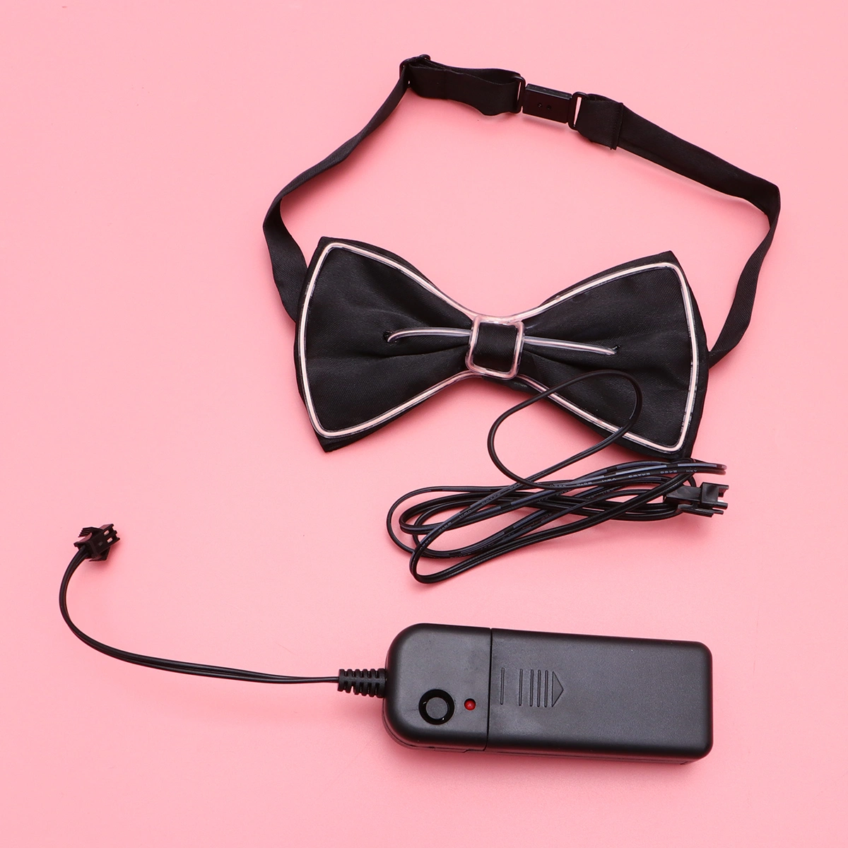 Light Blue Flashing Bow Tie LED Glowing Tie Luminous Bow Tie Collar Performance Party Dress Up Supplies without Battery