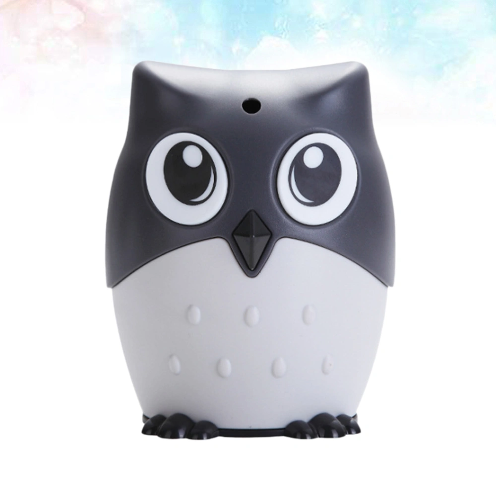 Automatic Toothpick Box Owl Shape Plastic Cartoon Pressed Toothpick Jar Holder (Grey)