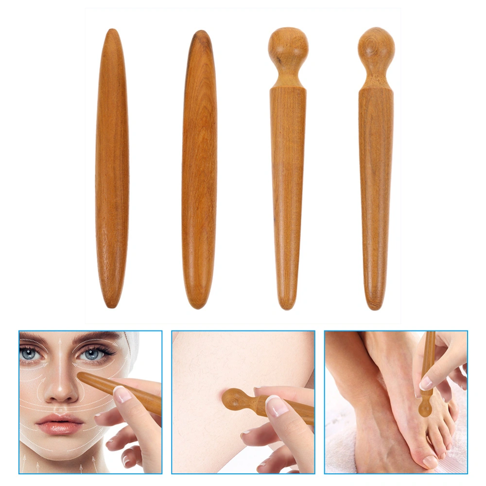 4Pcs Acupuncture Point Massaging Sticks Body Massaging Rods Multi-use Foot Massage Tools