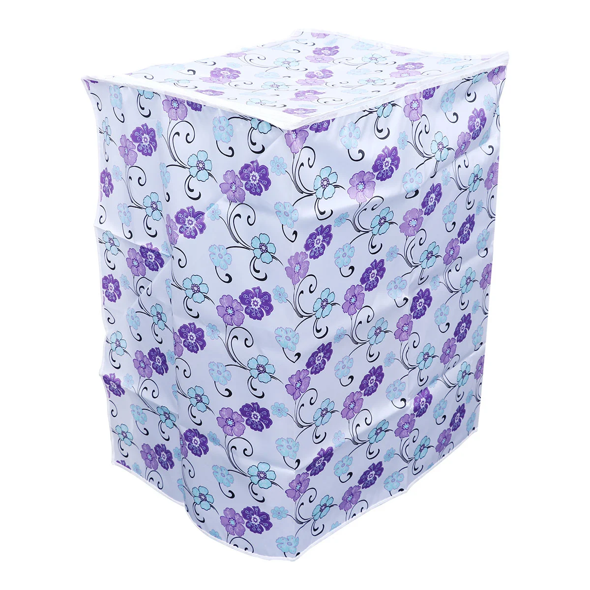 55×58×87cm Fully Automatic Washing Machine Cover Polyester Satin Cloth Waterproof Washing Machine Case Protector (Three Colors Flower)
