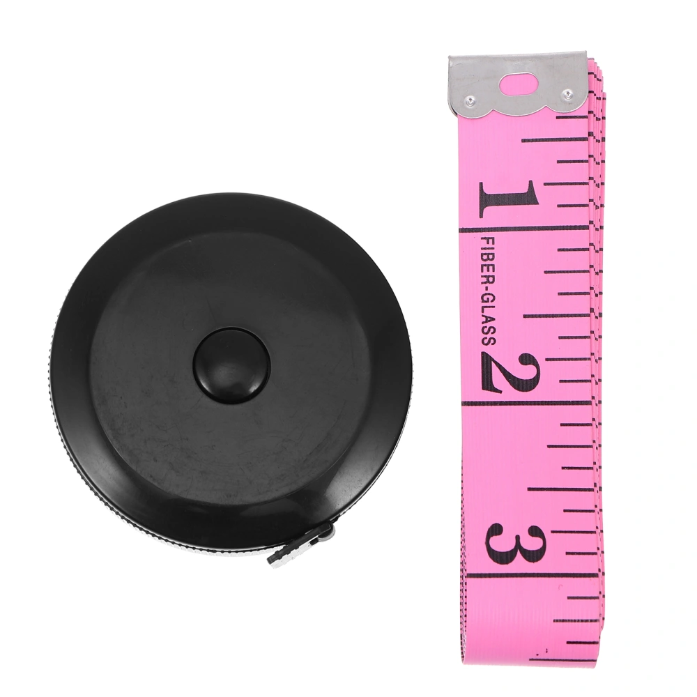 2pcs Mini Round Measure Tapes 1.5 Meters Auto-scaling Tapes Tailor Tape Kits