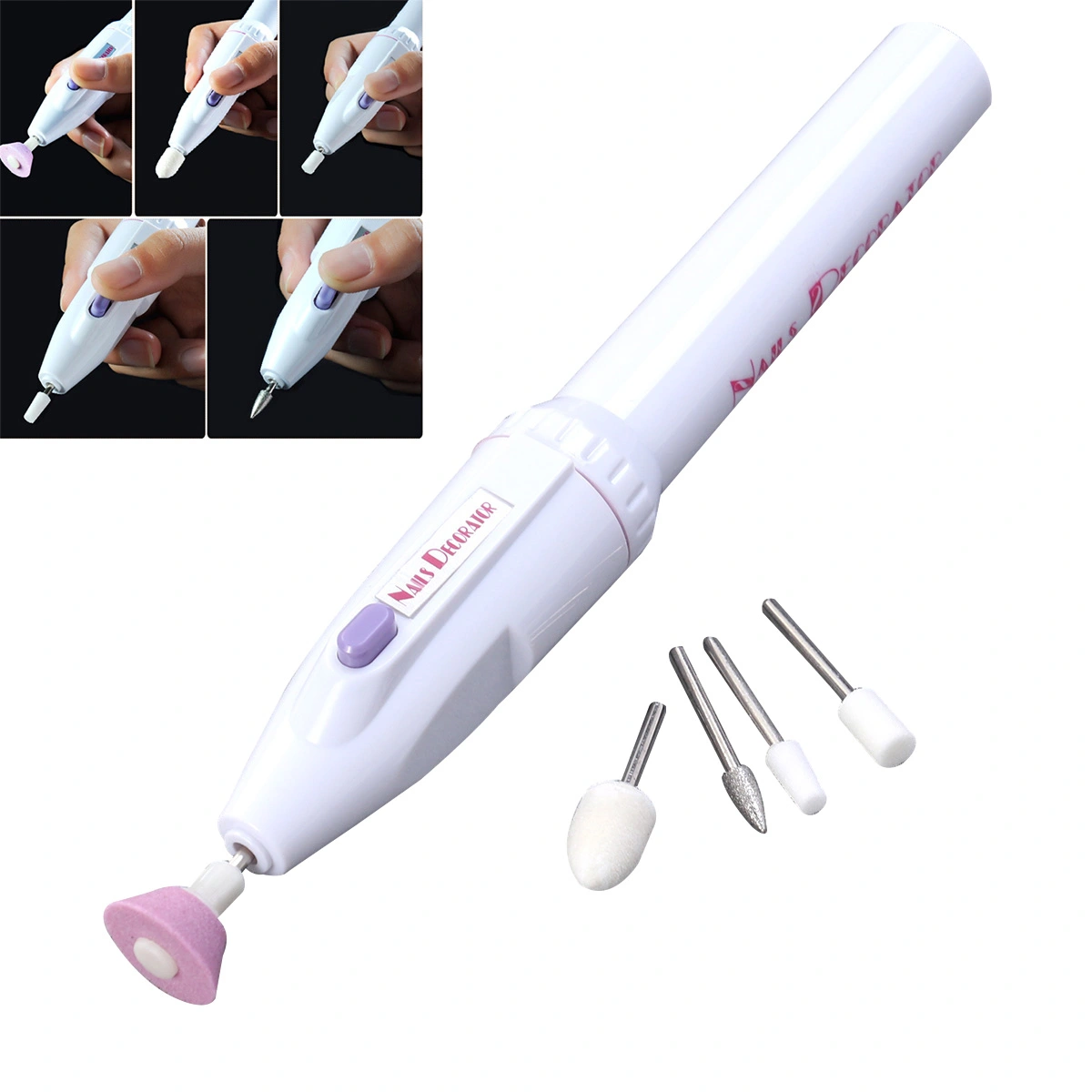 Mini Portable Electric Nail Sander Nail Art Drill Kit Nail Model Polisher without Batteries