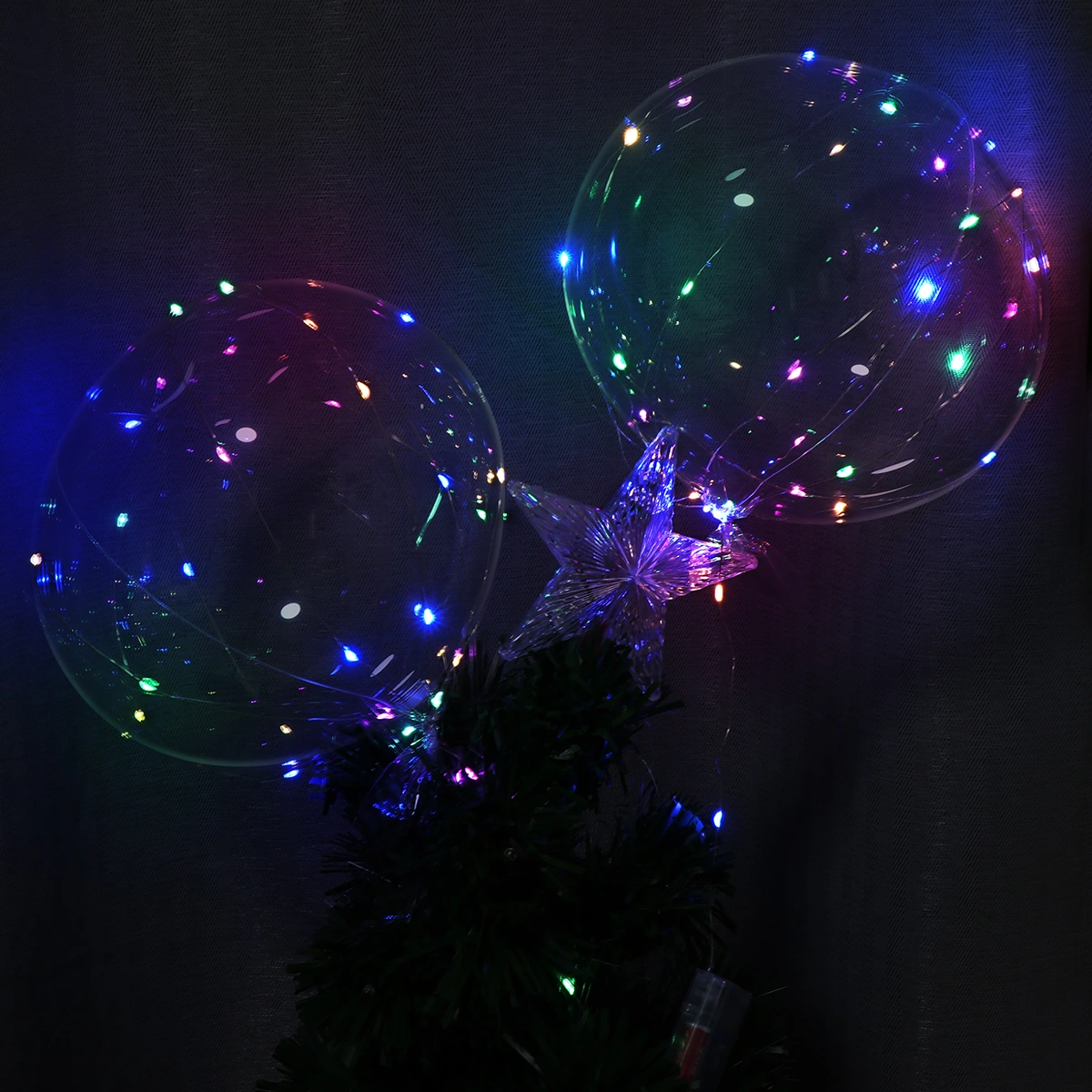 LEDMOMO 6 Set LED Light up Balloons Birthday Party BoBo Balloons Battery Powered Bubble Balloons with 3 Meters Light String for Party Decoration