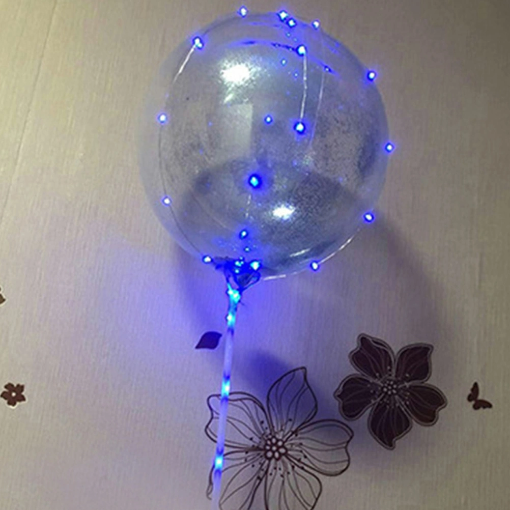 LED Light Up Air Popo Balloon 18 Inch Transparent Balloon Flashing Mixed Color Light With 3m Copper Wire and LED Light Bar For Birthday Christmas Wedding Halloween Party Decoration (Green)