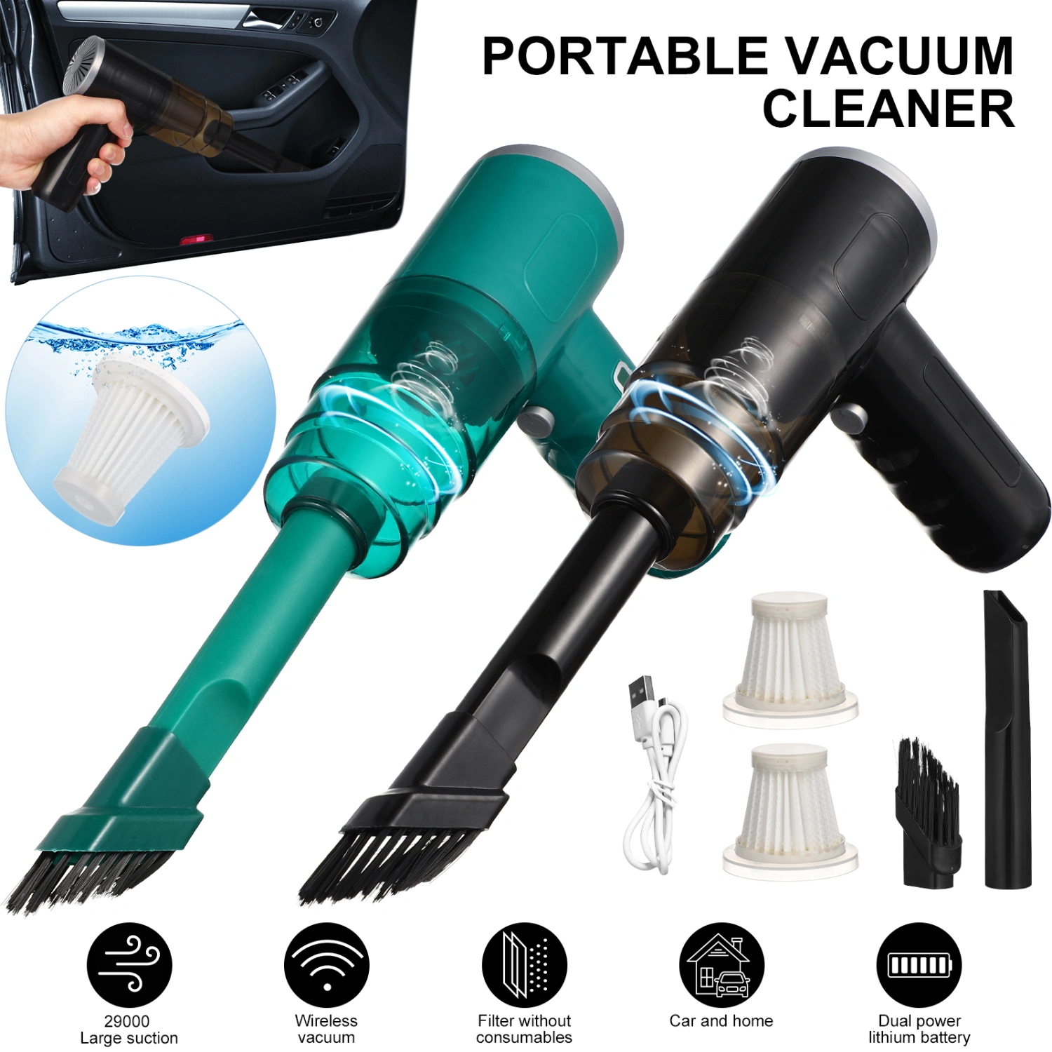 Vacuum Cleaner Rechargeable Handheld Cleaning Machine Wireless Vacuum Cleaner for Home Automotive