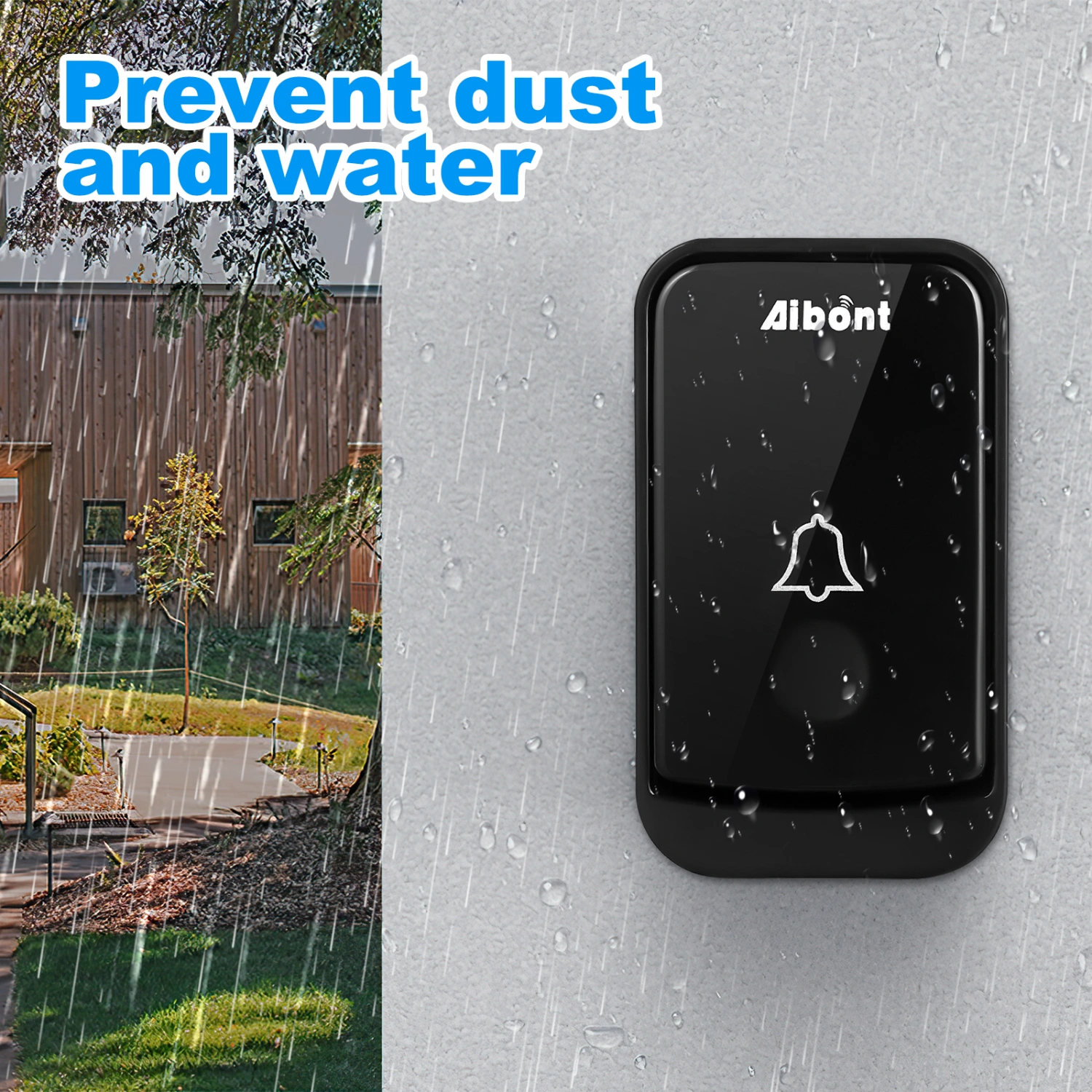 Wireless Doorbell with Music Adjustable Volume Modern Doorbell Transmitter with Two Receivers for Home Office with AU Plug