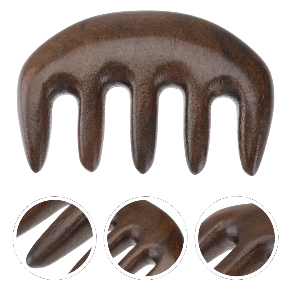 1pc Thickened Sandalwood Five Tooth Massage Comb Head Scalp Massage Tool