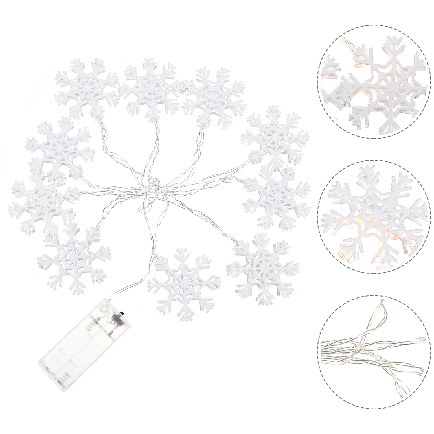 1 Set LED String Lights Snowflake Shape Decorative Light for Holiday Decoration