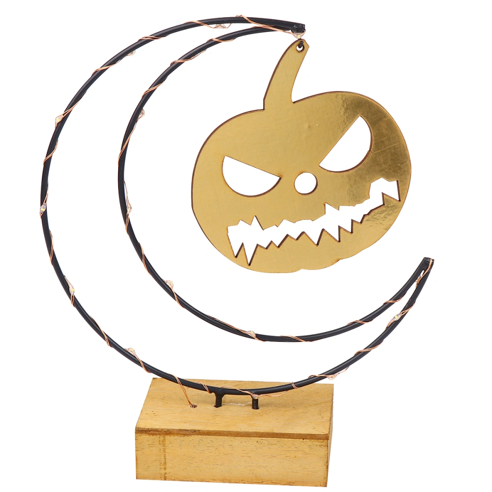 1pc Halloween Wooden Light Night Light Decorative Lamp Bedside Lamp (Golden)