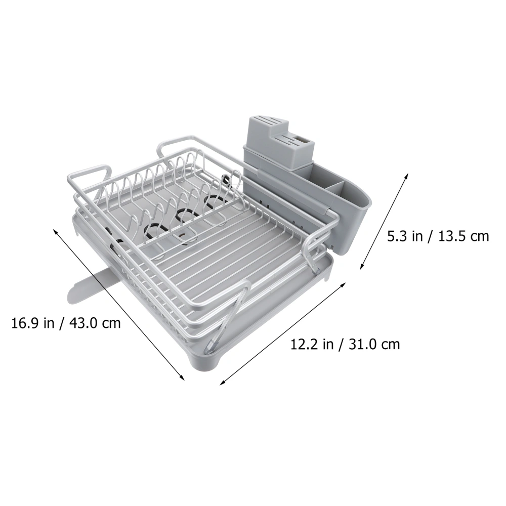 1pc Multi-function Kitchen Aluminum Alloy Storage Rack Dish Plate Draining Rack