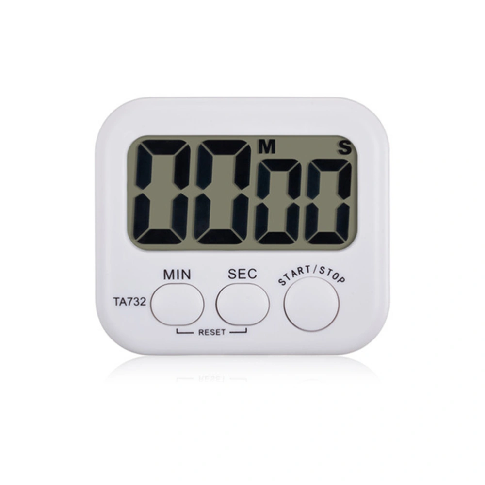 1 Pc TA732 LED Digital Kitchen Timer Multifunctional Mini Slim LED Digital Kitchen Cooking Timer Clock Count Up Down Cooking Alarm Timers (No Battery White)