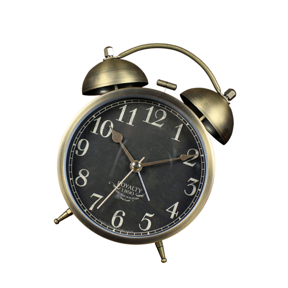 4" Metal Alarm Clock Retro Vintage Alarm Creative Metal Alarm Clock Desk Alarm Clock for Home without Battery (Digit)