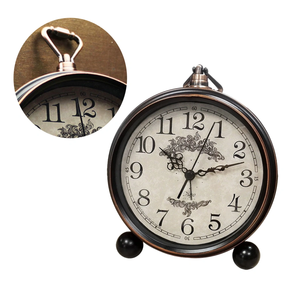 5 Inches Retro Alarm Clock Desktop Clock Creative Vintage Alarm Clock (No Battery Included)