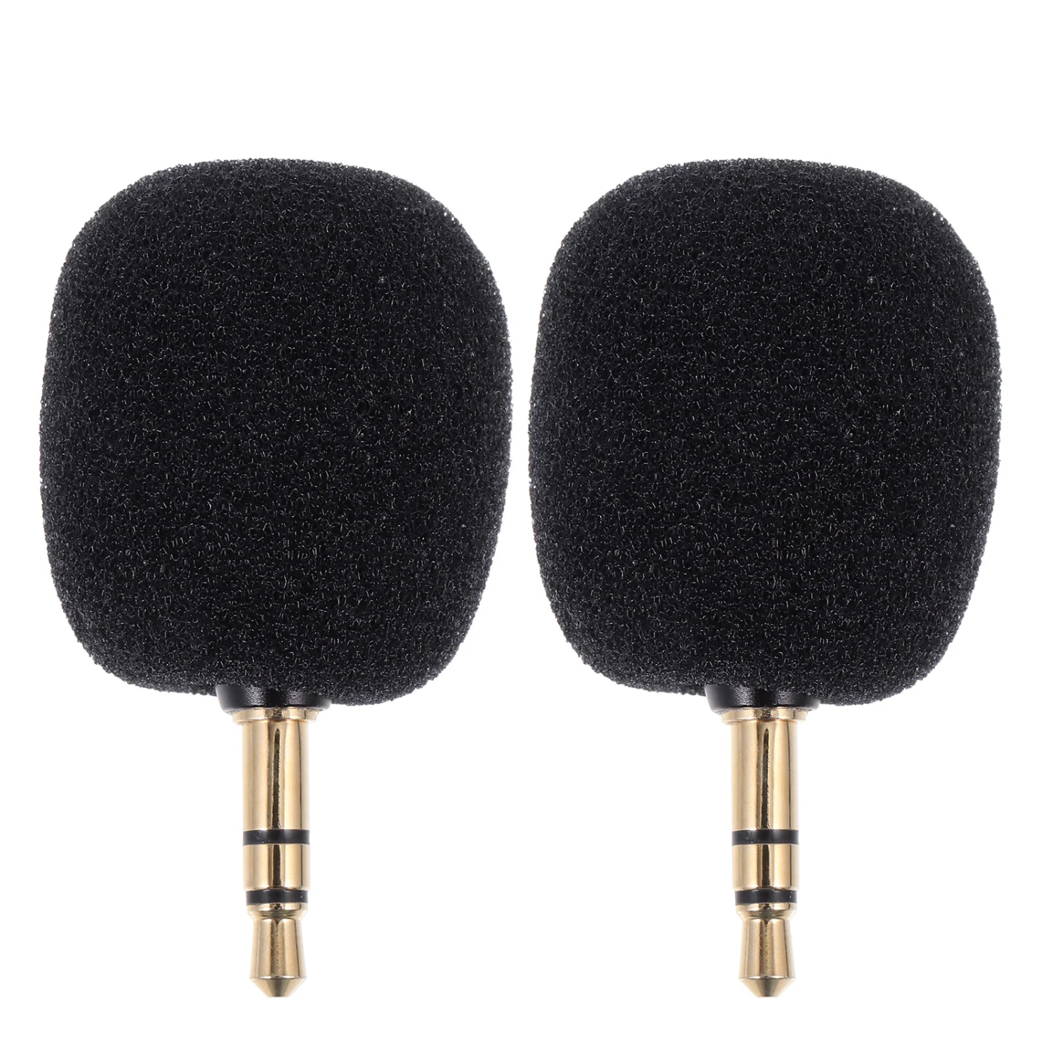 2Pcs Cellphone Recording Mini Microphones Wireless Camera Microphones (Black)