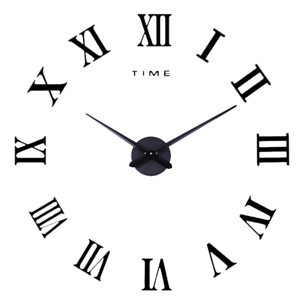 Mirror Surface Wall Clock DIY Wall Clock Home Decorative Wall Clock Living Room Wall Clock (Black Shipment without Battery)