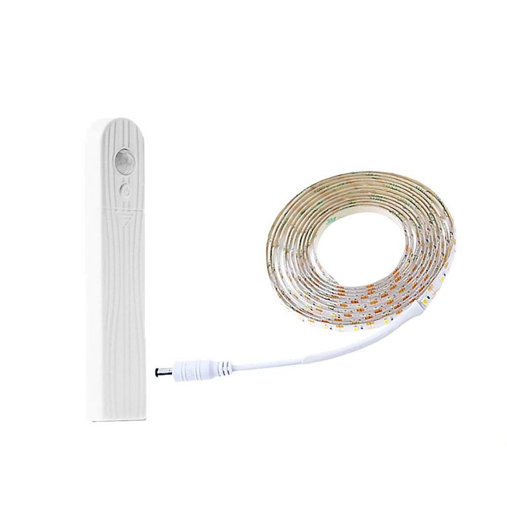 Human Body Induction Battery Case Strip Light Decorative Strip Lamp Bedside Strip Light for Home Bedroom without Battery (Warm White Light)