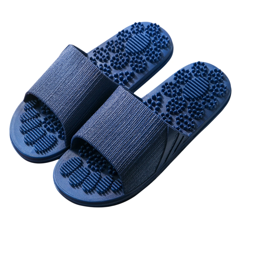 Anti-slip Bathing Sandals Massage Slippers Indoor Slippers Flops for Travel Hotel Home (Dark Blue, Size 42-43)