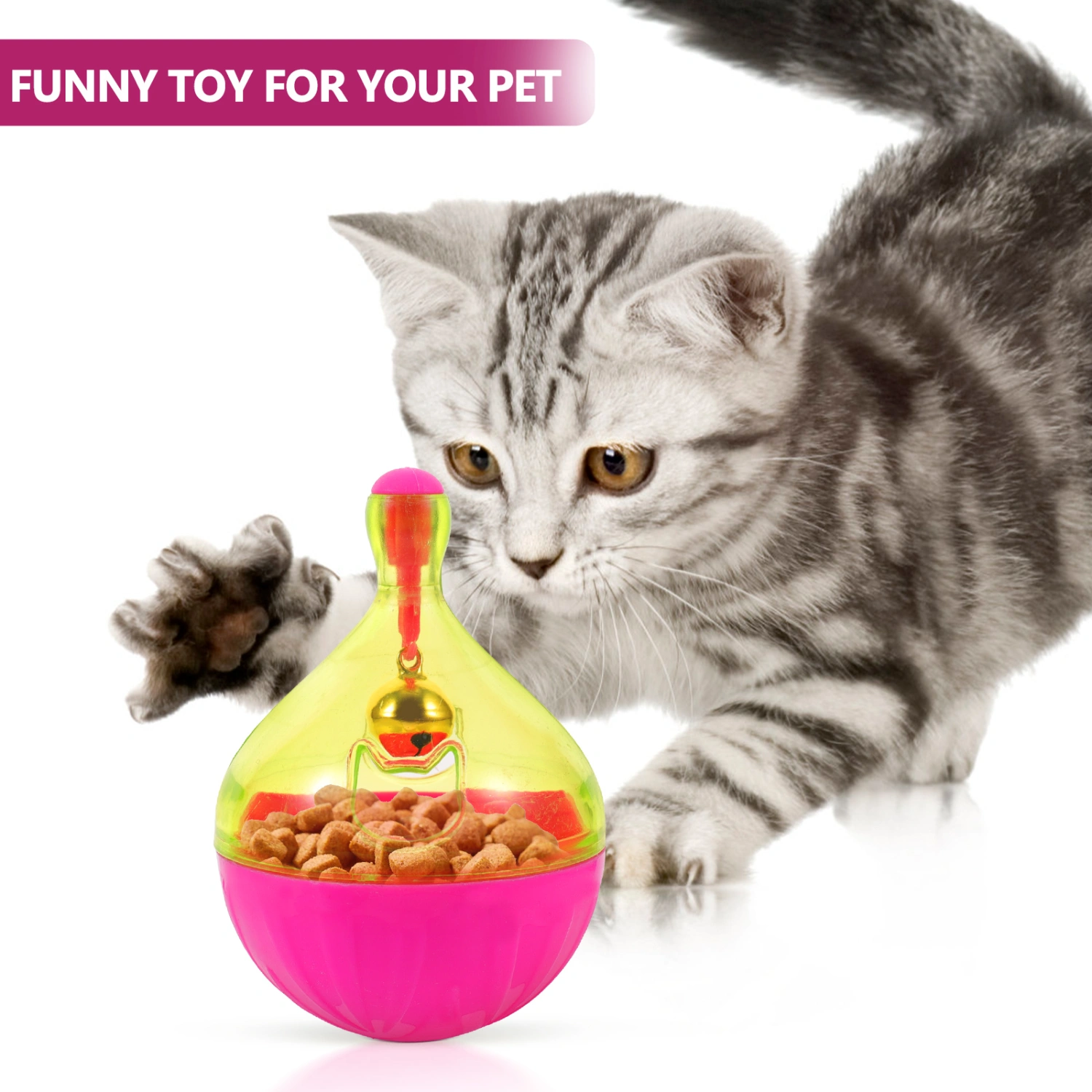 Dog Treat Dispenser Toy Cat Interactive Tumbler Toy Pets Treat Dispenser Cat Food Toy