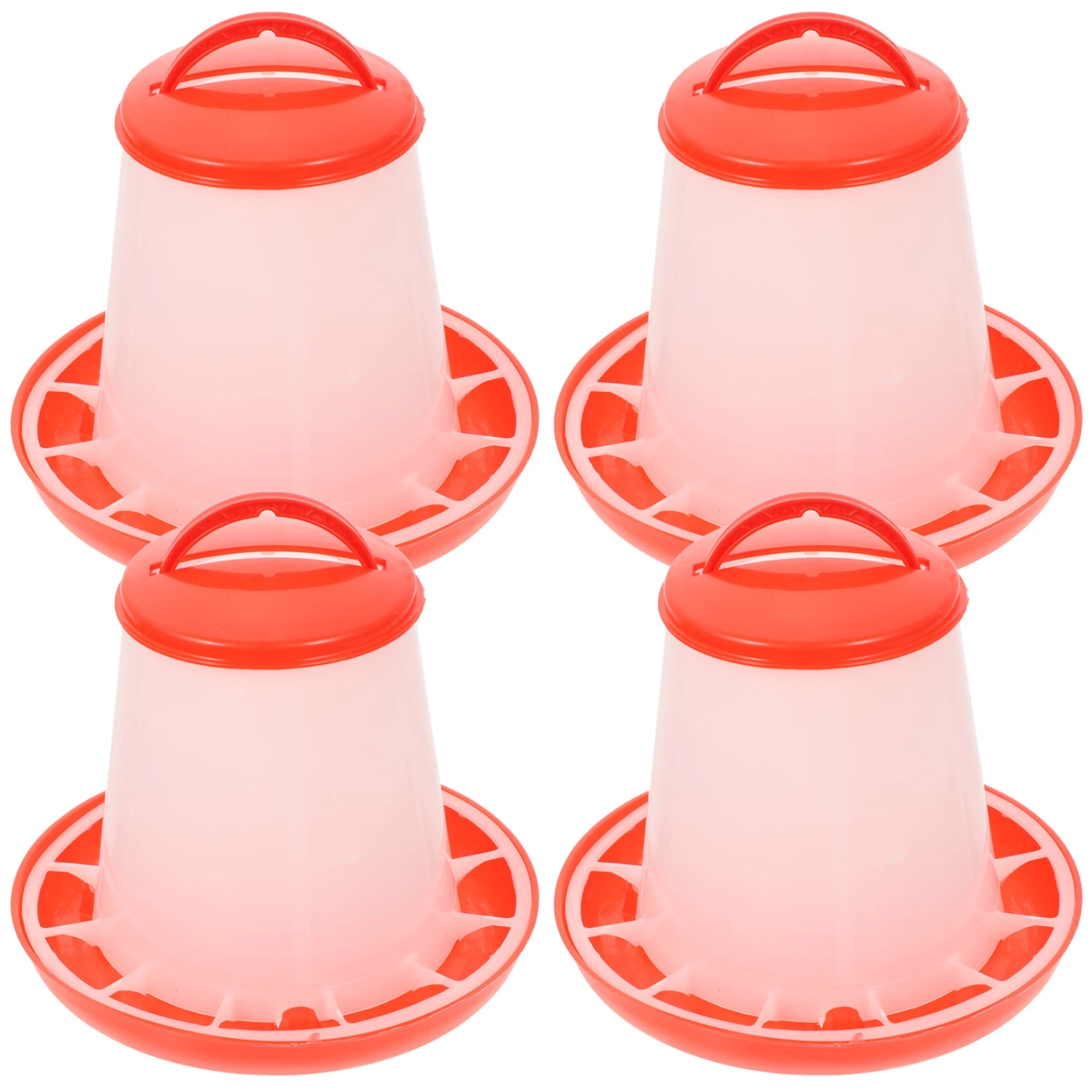 4Pcs Chicken Feeder Portable Chicken Feeding Trough Poultry Food Feeding Container