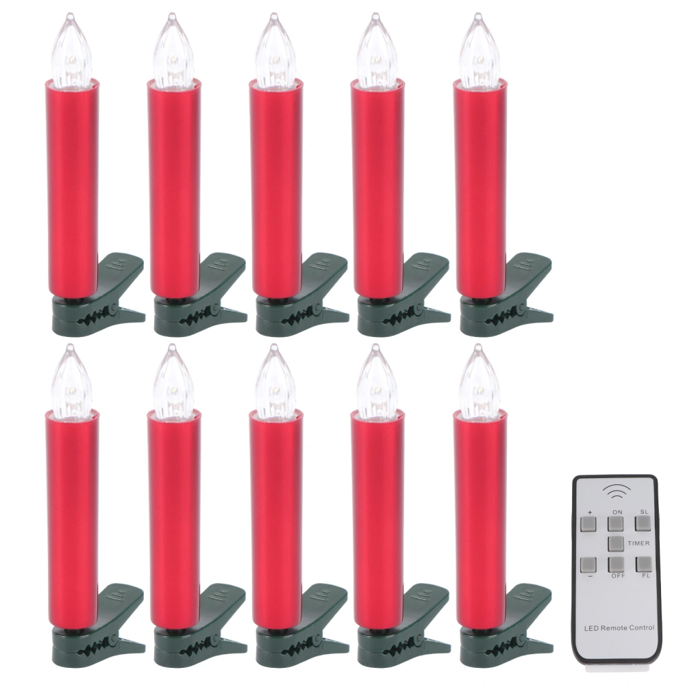 Christmas Electric Candle Lamp Clip Light without Battery Red