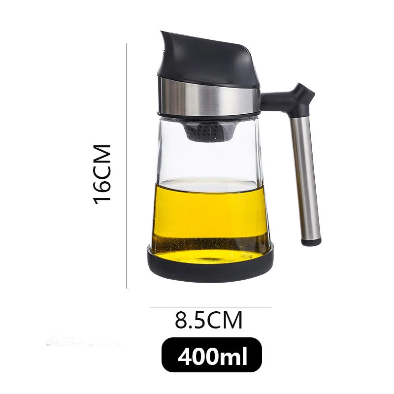 Olive Oil Dispenser Bottle Kitchen Seasoning Bottle Oil Storage Bottle Vinegar Jar 400ml