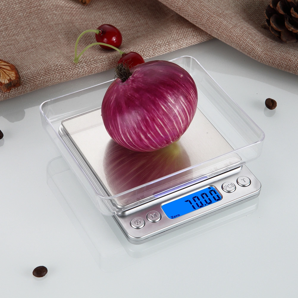 Digital Kitchen Scale Stainless Steel Weight Balance Scale Kitchen Food Scale with Backlit Display (No Battery)