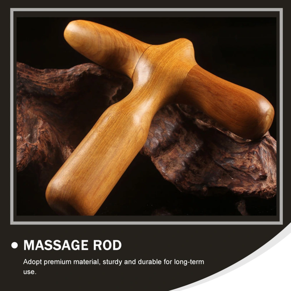 1Pc Acupuncture Acupoint Massage Stick Wooden Cross Body Massage Bar Leg Massager