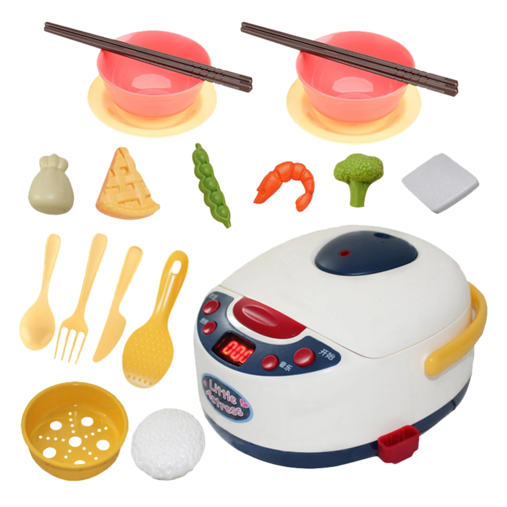 1 Set of Imitation Kitchen Set Children Cooking Electric Cooker Cooking Steam Steam Cooking Over Every Family Toys Without Battery(Blue)