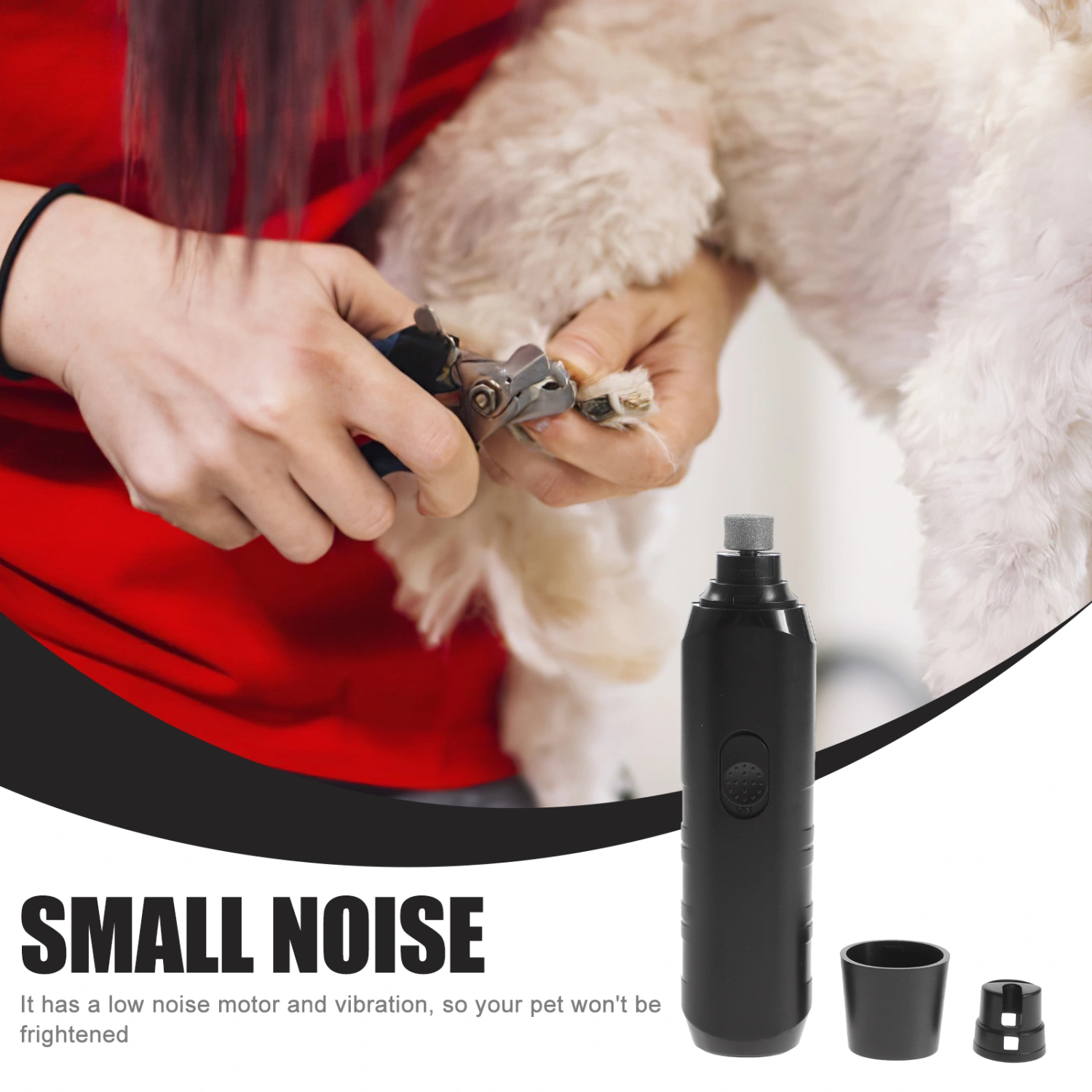 Pet Claw Nail Drill Pet Automatic Nail Clippers Nail Drill Grinding Tool for Dog (Black Without the Battery)