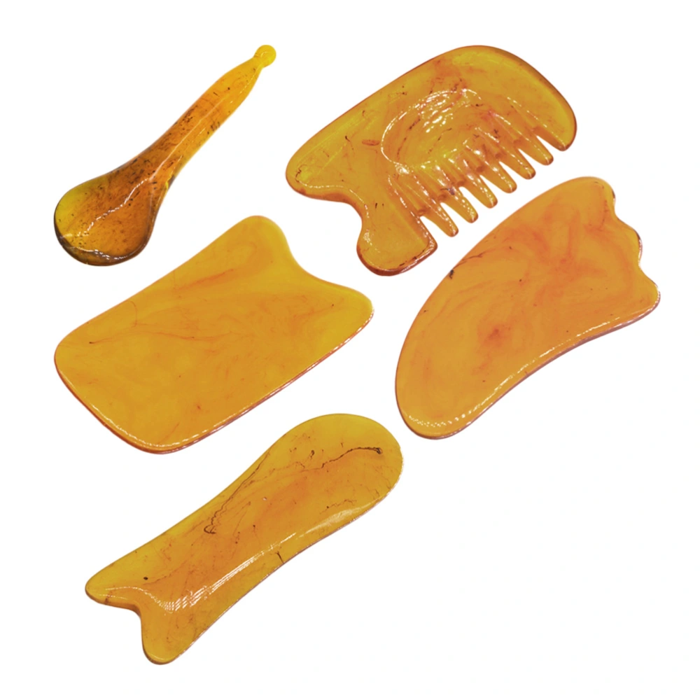 1 Set of 5pcs Scraping Plates Resin Beeswax Scraping Boards Massaging Tool (Assoeted 4)