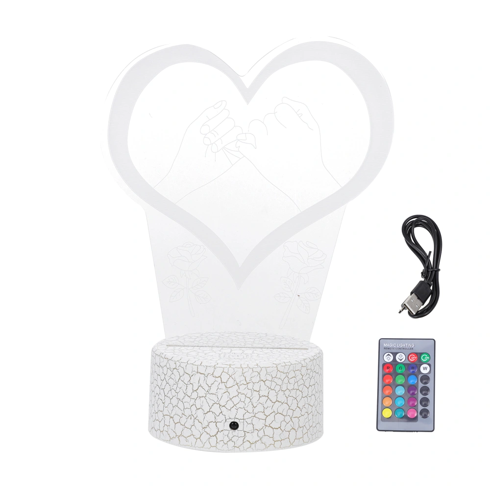 1Set Unique Atmosphere 3D Light Delicate Valentine's Day Light Chic Touch Light