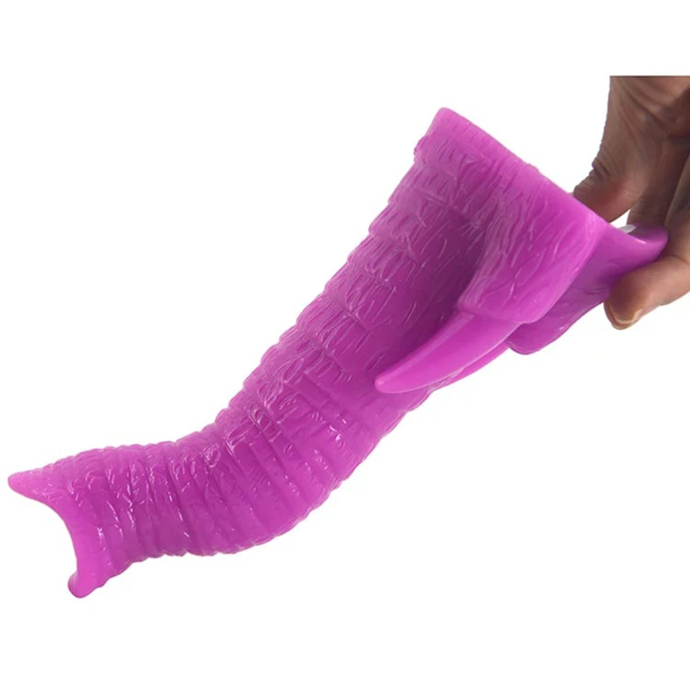 1PC Simulation Penis Elephant Nose Shape Oversized Realistic Dildo Masturbation Toy Sex Toy (Purple)