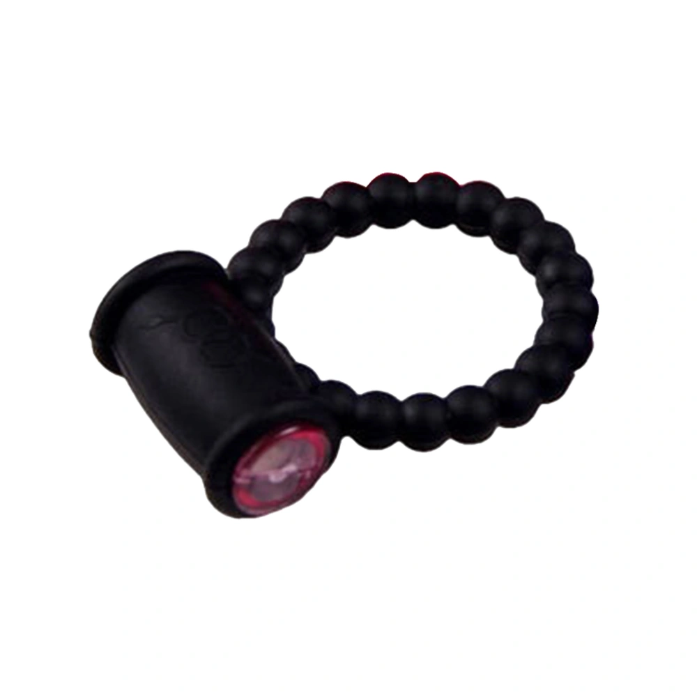 Adult Games Delay Ring Sexy Men Use Button Shake Massage Ring Time Delay Therapy Ring Erotic Supplies (Black)