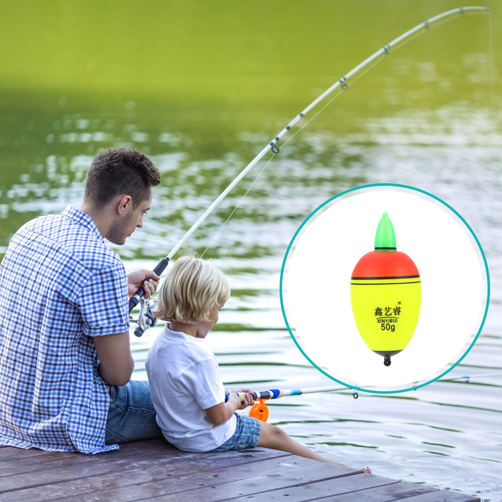 Fishing Floats 50g Freshwater Saltwater Fishing Floats Bobber Luminous Lighting EVA Float (Random Color)