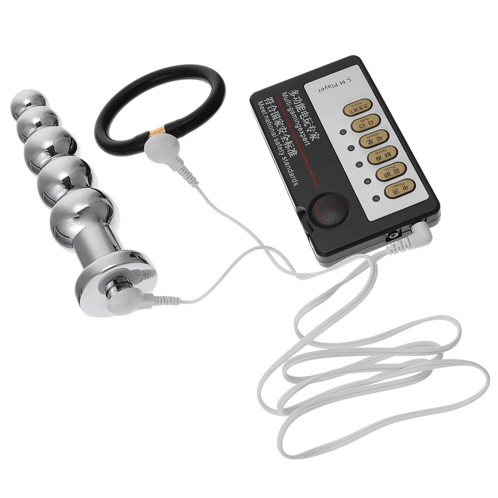 1 Set of Sex Electric Shocking Anal Plug Penis Ring Male Masturbatory Plaything