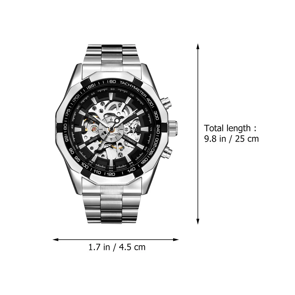 Men's Watches Stainless Steel Wristwatch Hollow Out Mechanical Wristwatch