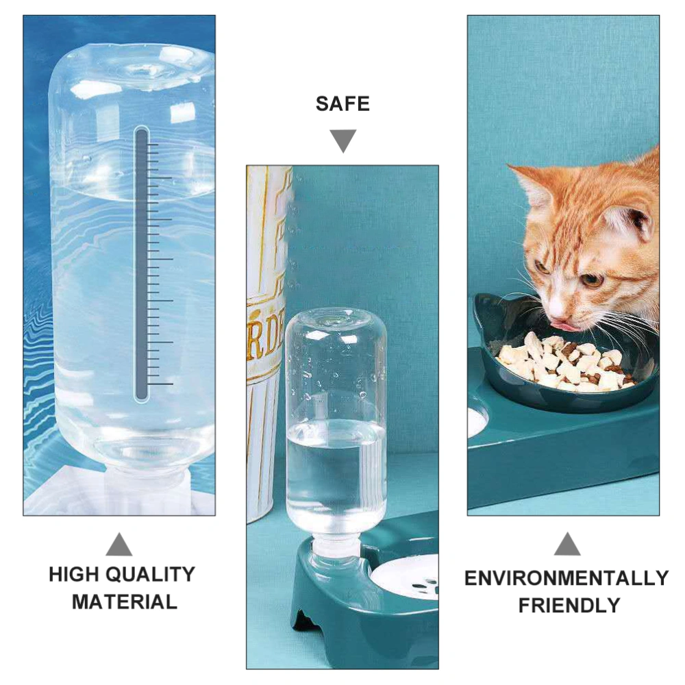 1 Set Pet Cat Kitten Automatic Water Feeder Neck Protection Raised Food Bowl